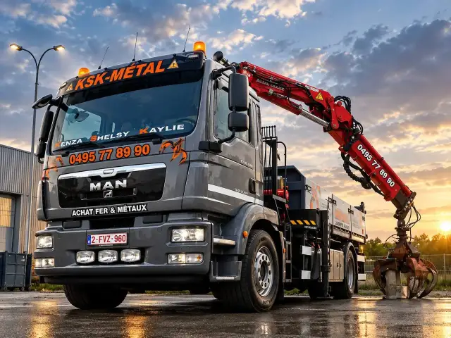 Camion-grue MAN avec grappin